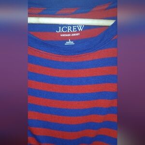 Women's J Crew Cropped Vintage Jersey Striped Shirt Size Large